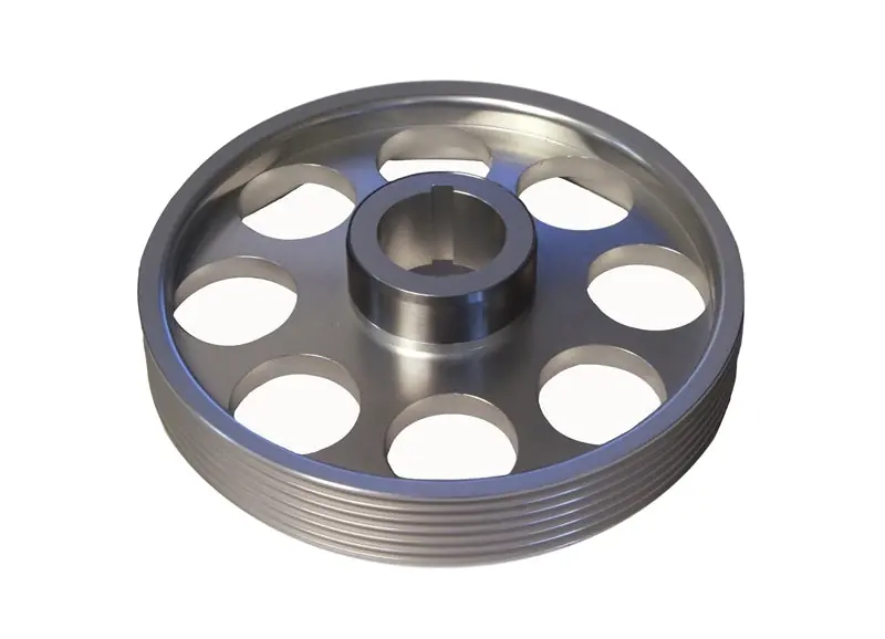 Torque Solution Lightweight Crank Pulley (Silver): Hyundai Genesis Coupe 3.8 2010+ (TQSTS-GEN-005S)