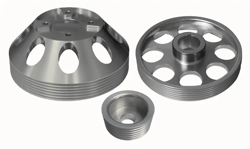 Torque Solution Lightweight WP/Crank/Alt Pulley Combo (Silver): Hyundai Genesis Coupe 3.8 2010+ (TQSTS-GEN-006S)