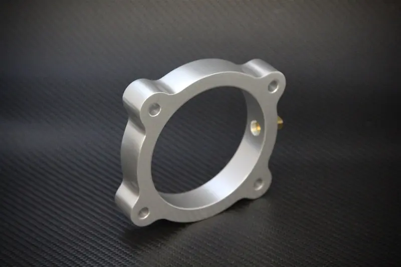 Torque Solution Throttle Body Spacer (Silver): Hyundai Genesis V6 3.8L 2013+ (TQSTS-TBS-021)